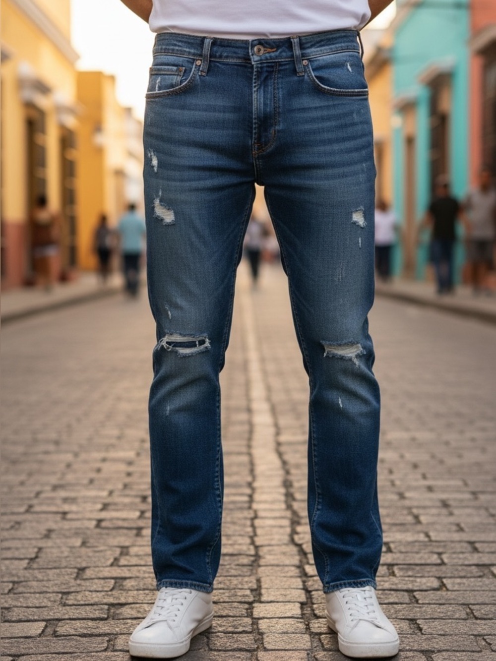 Free Planet distressed rips straight leg jeans 32